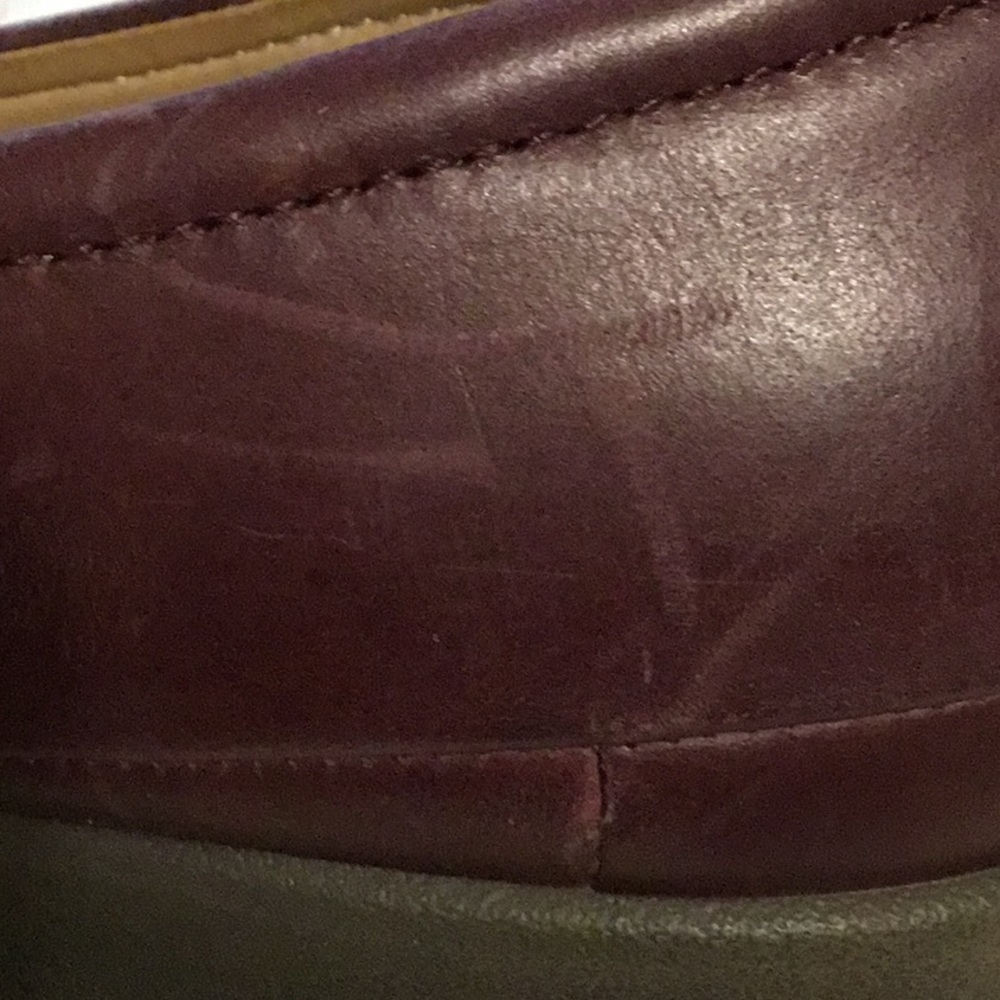 ECCO Burgundy Leather Buckle Flats Comfort Work Shoes 37 - Picture 16 of 16